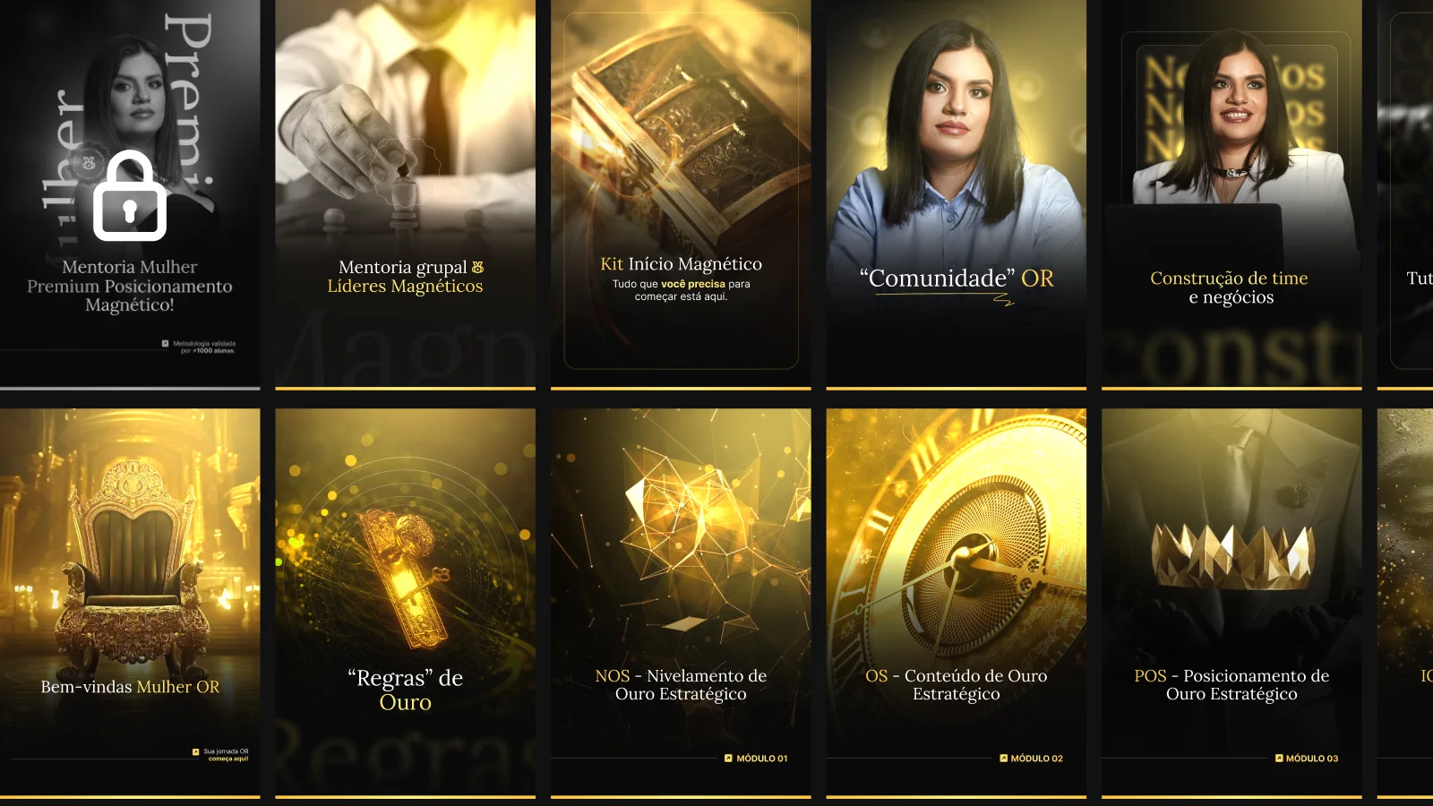 Design de interface da área de membros Mulher Premium